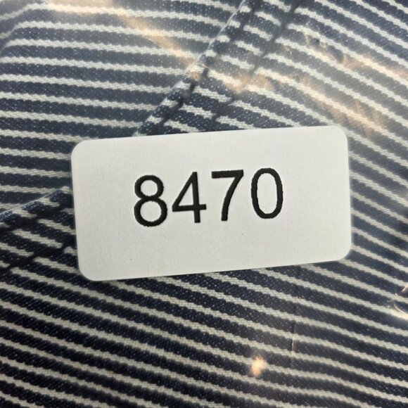 Womens Blue & White Striped Romper Button Up Belted Waist 100% Cotton Size 17 - Picture 12 of 12